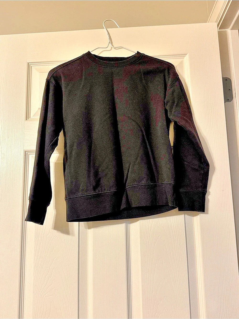 Athletic Works Boys Fleece Crewneck Sweatshirt Girls Large Black Sweatshirt